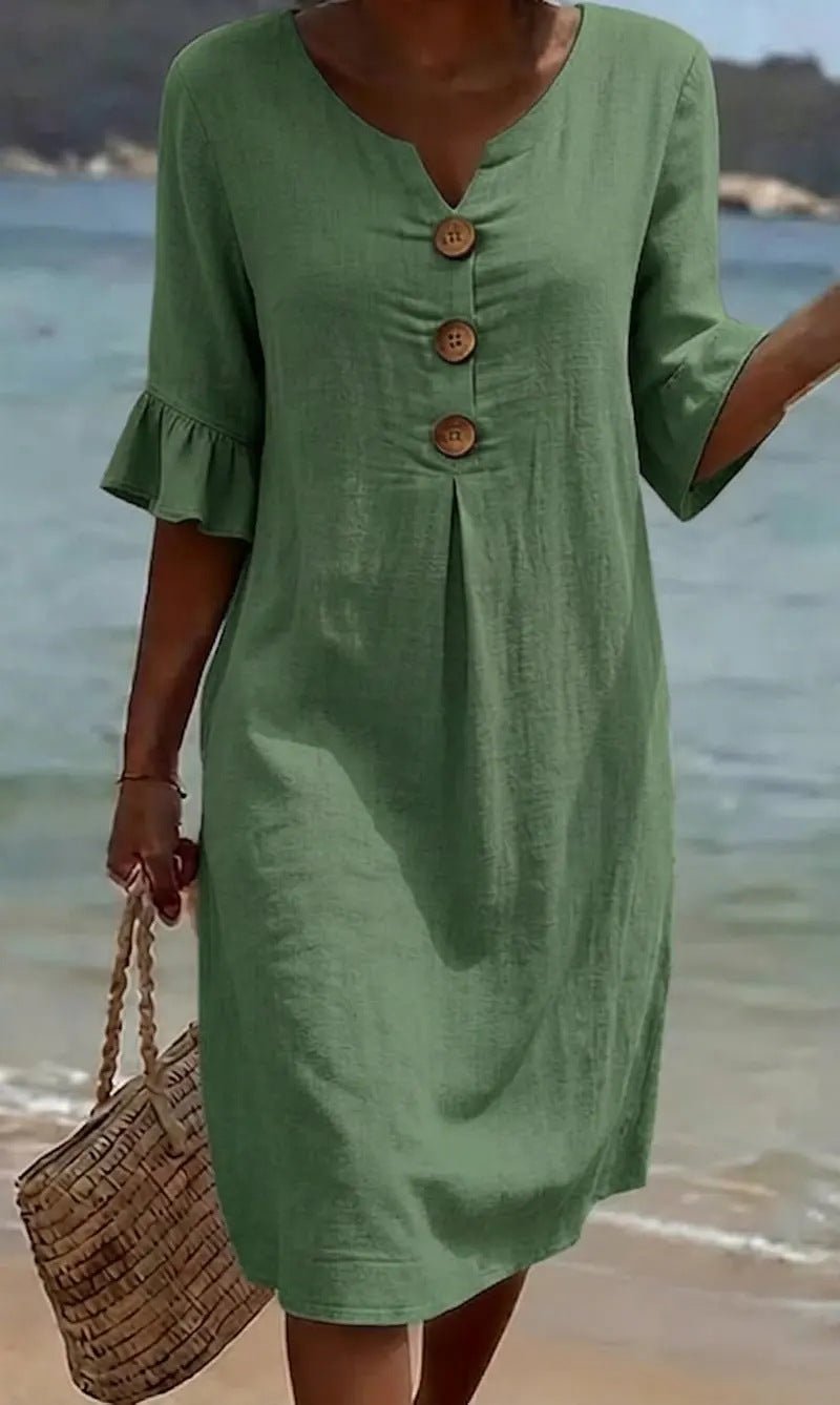 Camille  Elegant Buttoned Dress