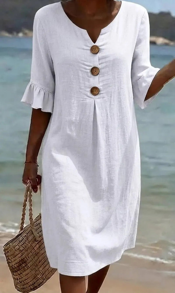 Camille  Elegant Buttoned Dress