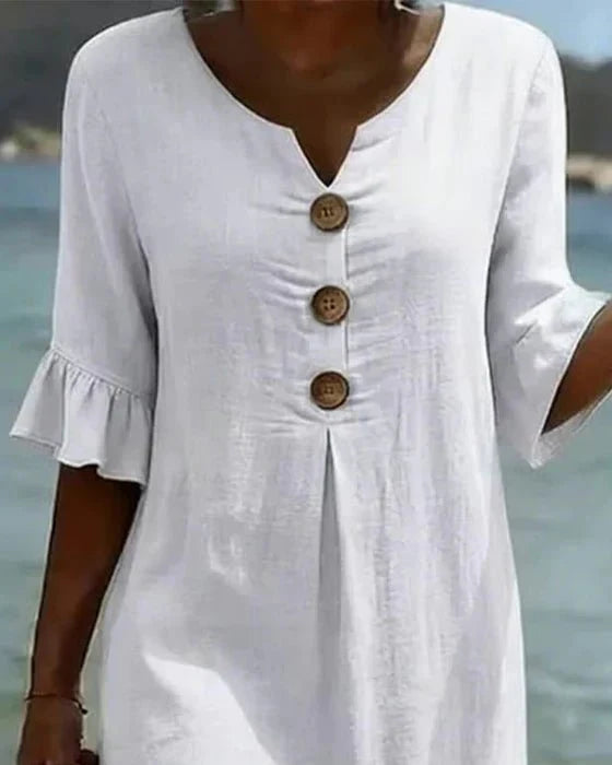 Camille  Elegant Buttoned Dress
