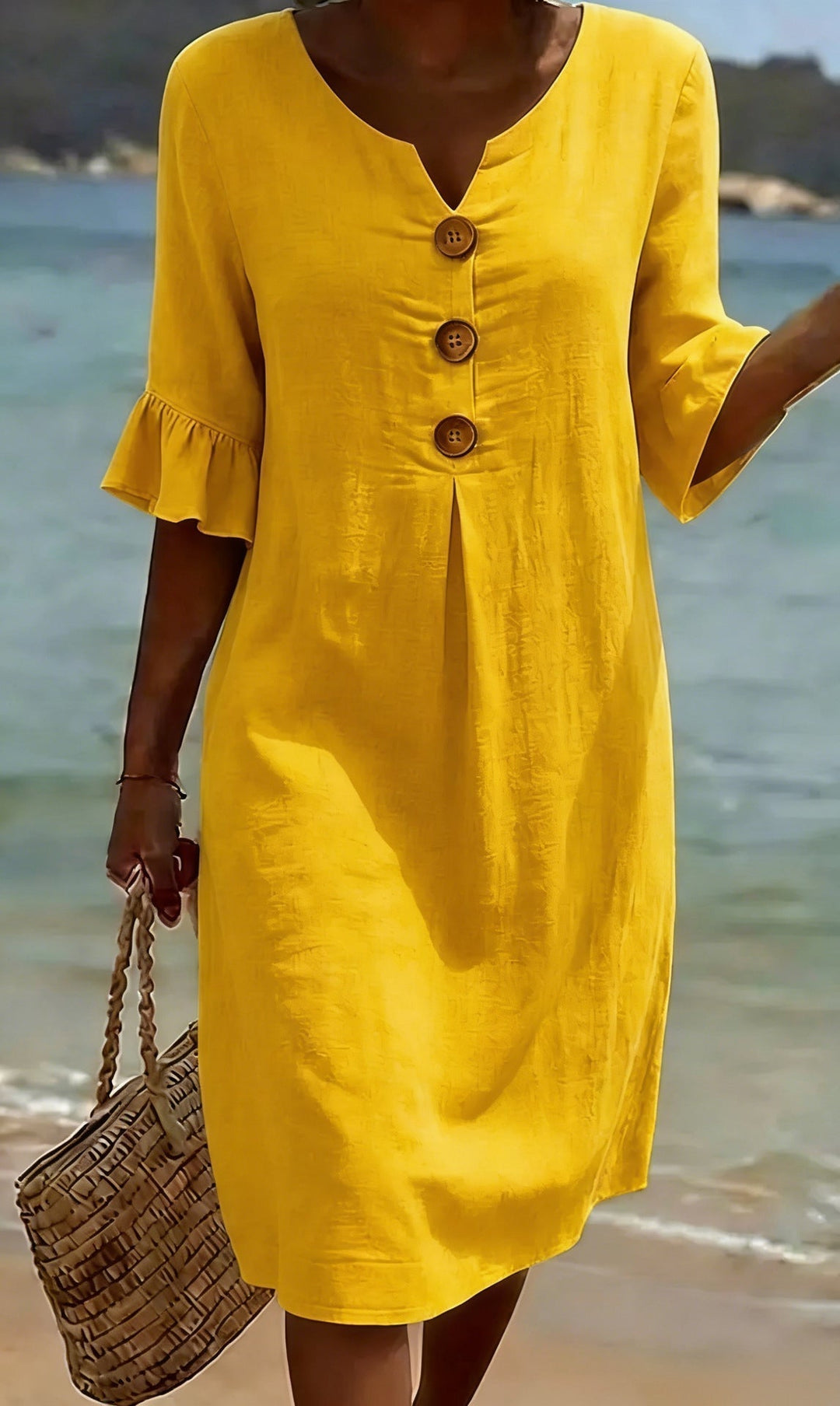 Camille  Elegant Buttoned Dress