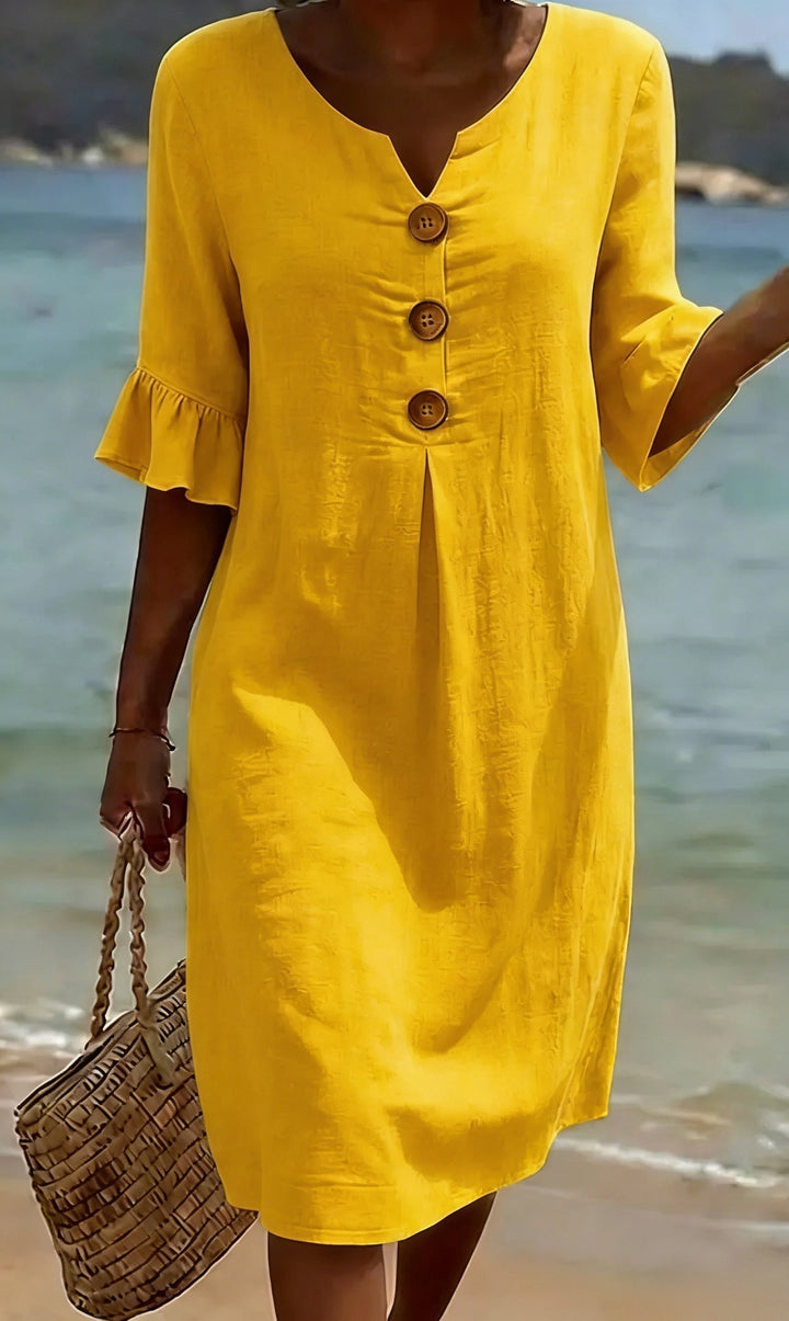 Camille  Elegant Buttoned Dress
