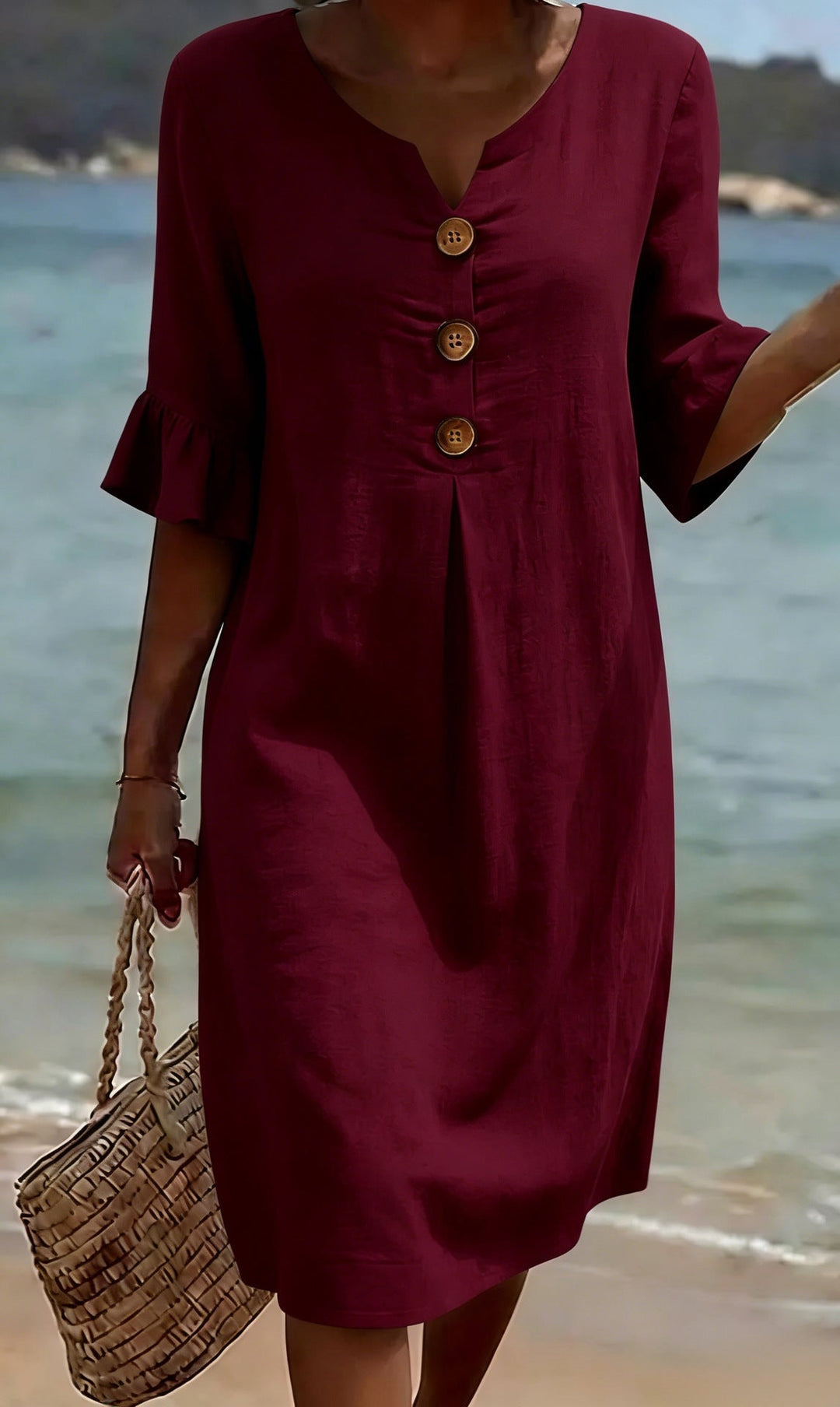 Camille  Elegant Buttoned Dress