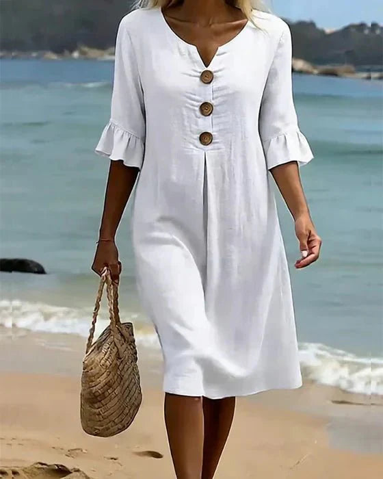 Camille  Elegant Buttoned Dress