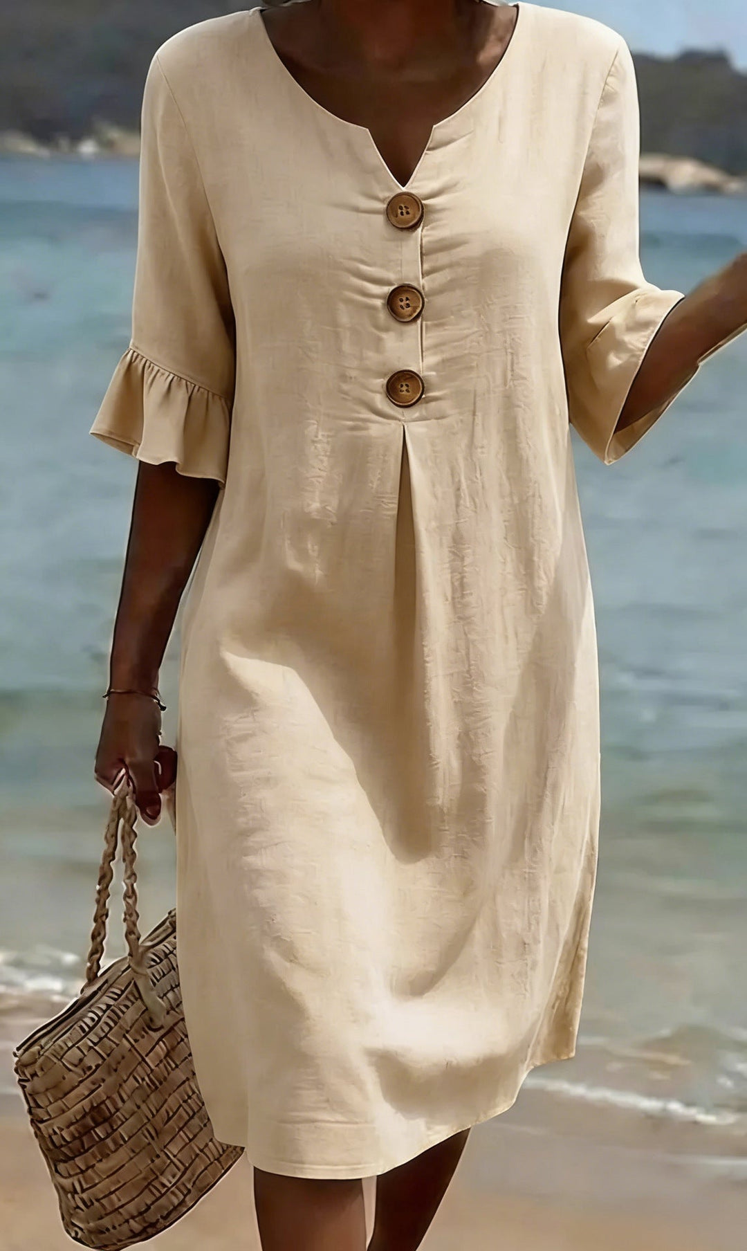 Camille  Elegant Buttoned Dress