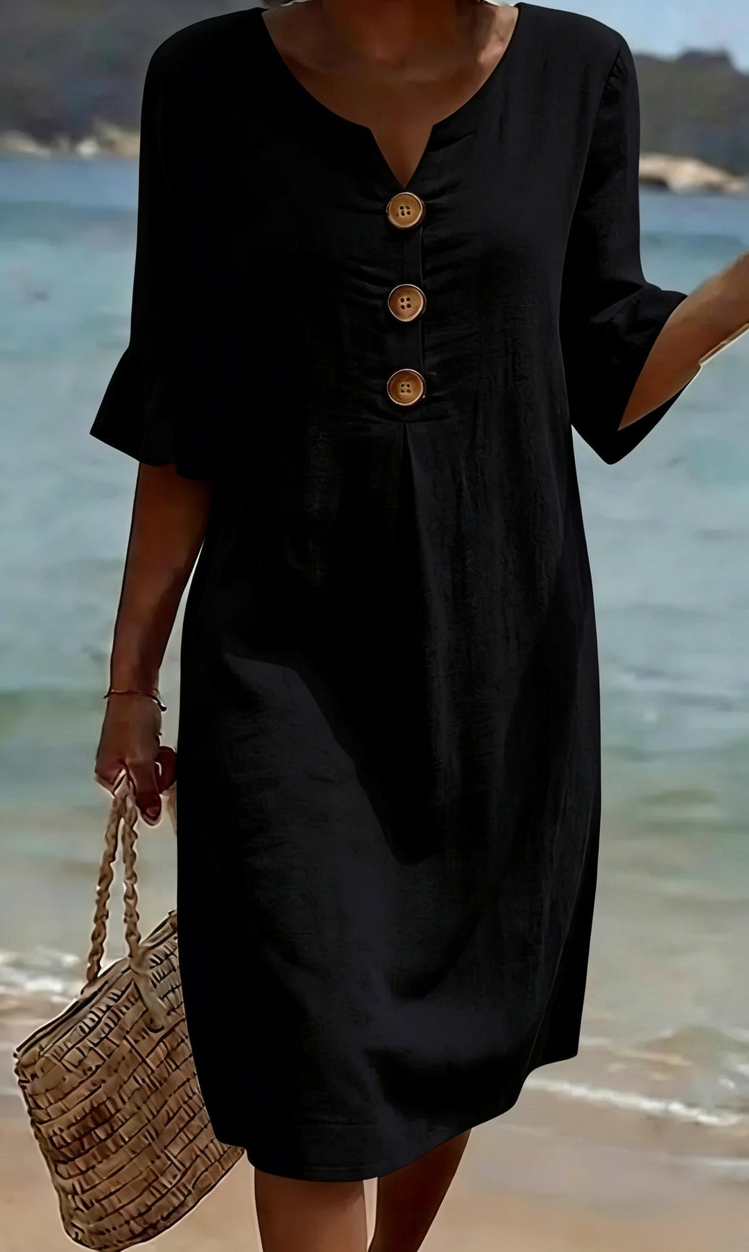 Camille  Elegant Buttoned Dress