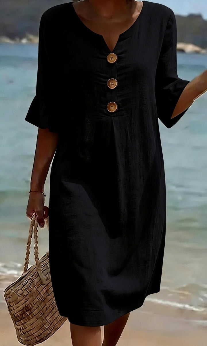 Camille  Elegant Buttoned Dress