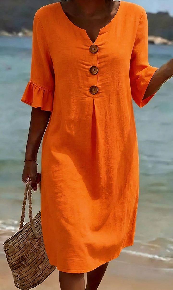 Camille  Elegant Buttoned Dress