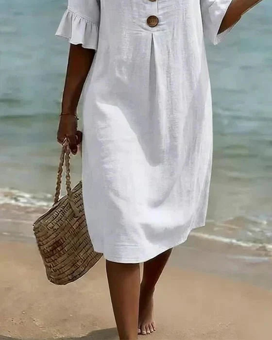 Camille  Elegant Buttoned Dress