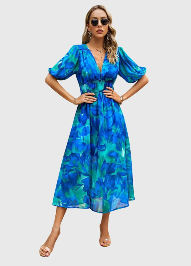 Merlin™ | Robe midi fleurie flatteuse