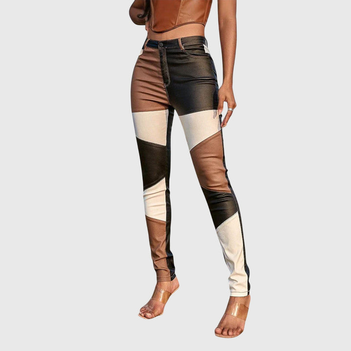 Calliope - Pantalon tube à motif color block