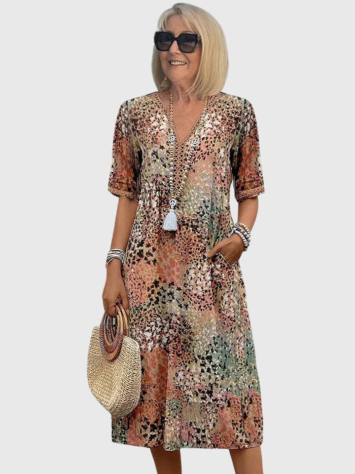 Bella | Robe midi élégante à fleurs
