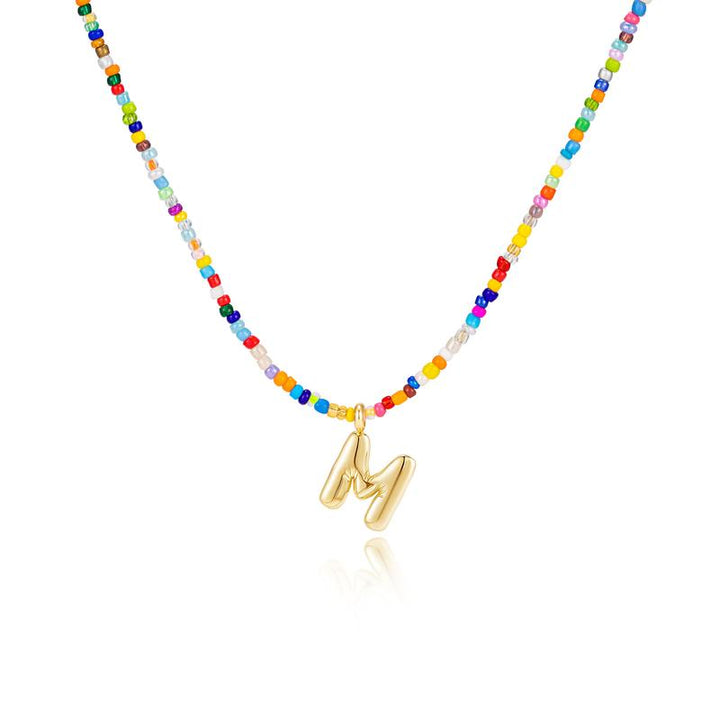 COLLIER À LETTRES À BULLES COLORÉES MACY™