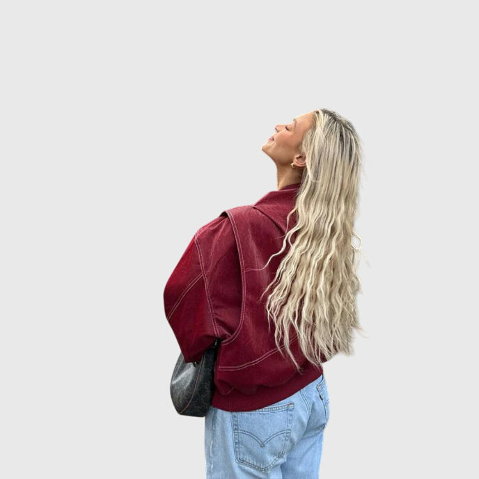 Faye™ - Veste en cuir oversize