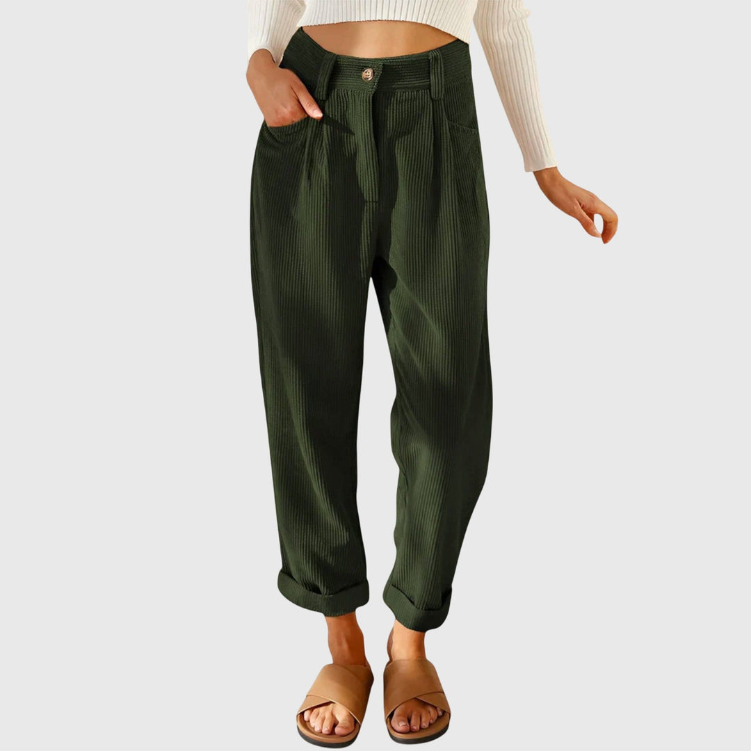 Jana - Pantalon en velours côtelé moderne