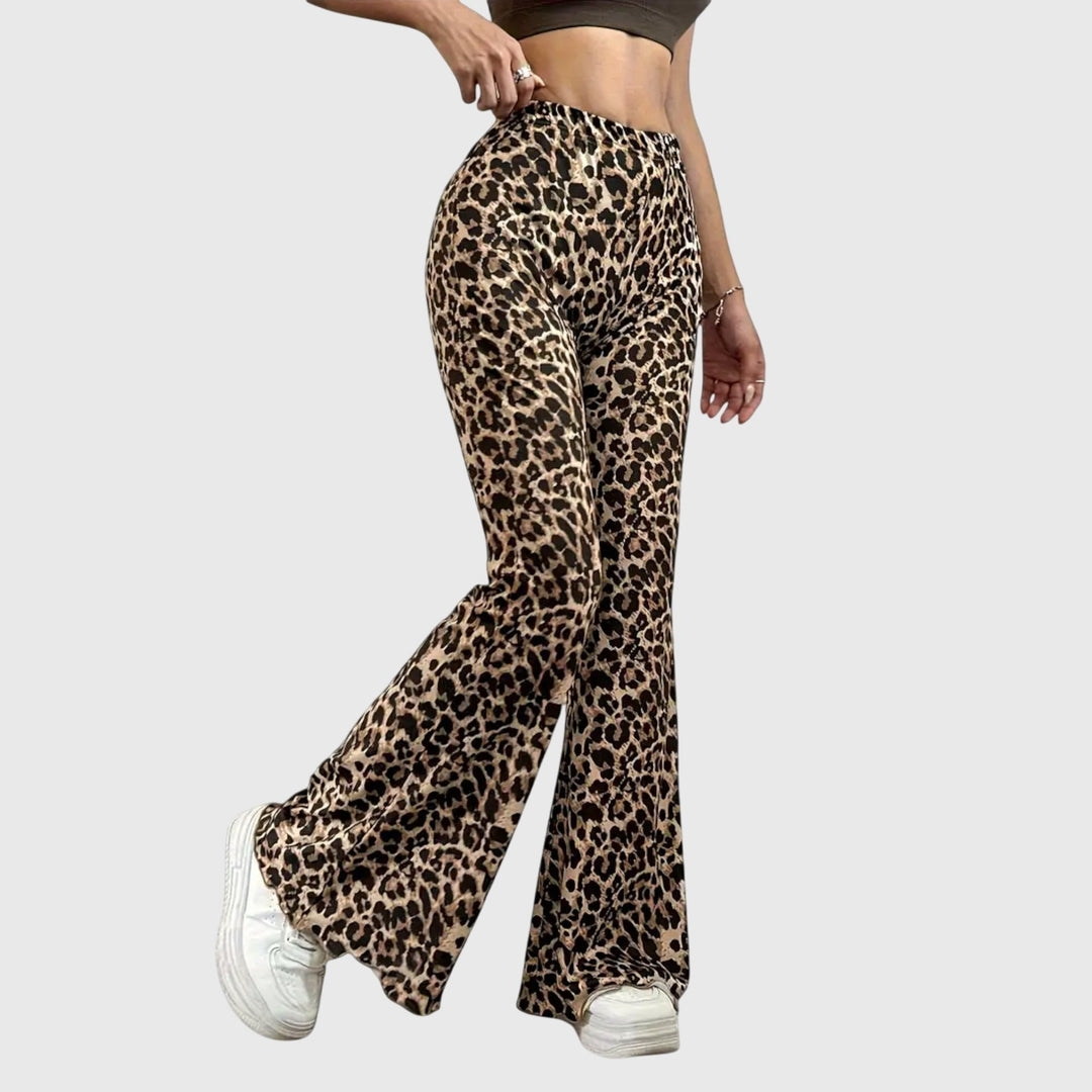 Pantalon bootcut léopard
