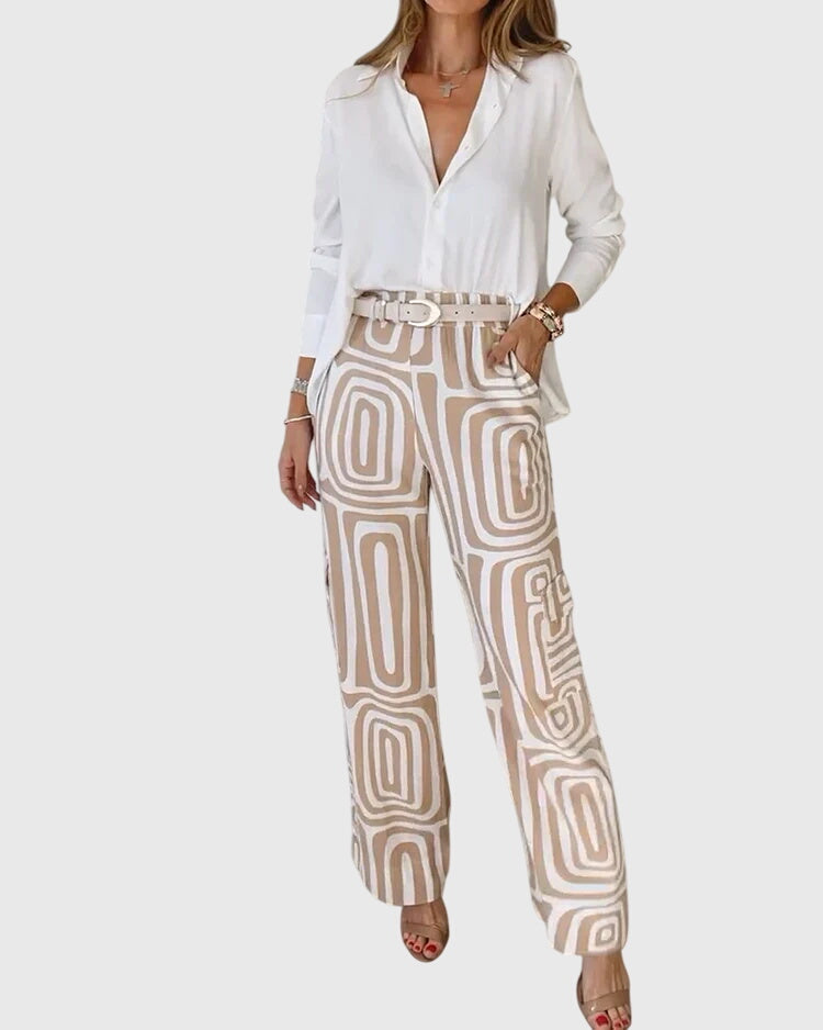 Emilia™ | Pantalon élégant + Chemisier et ceinture offerts