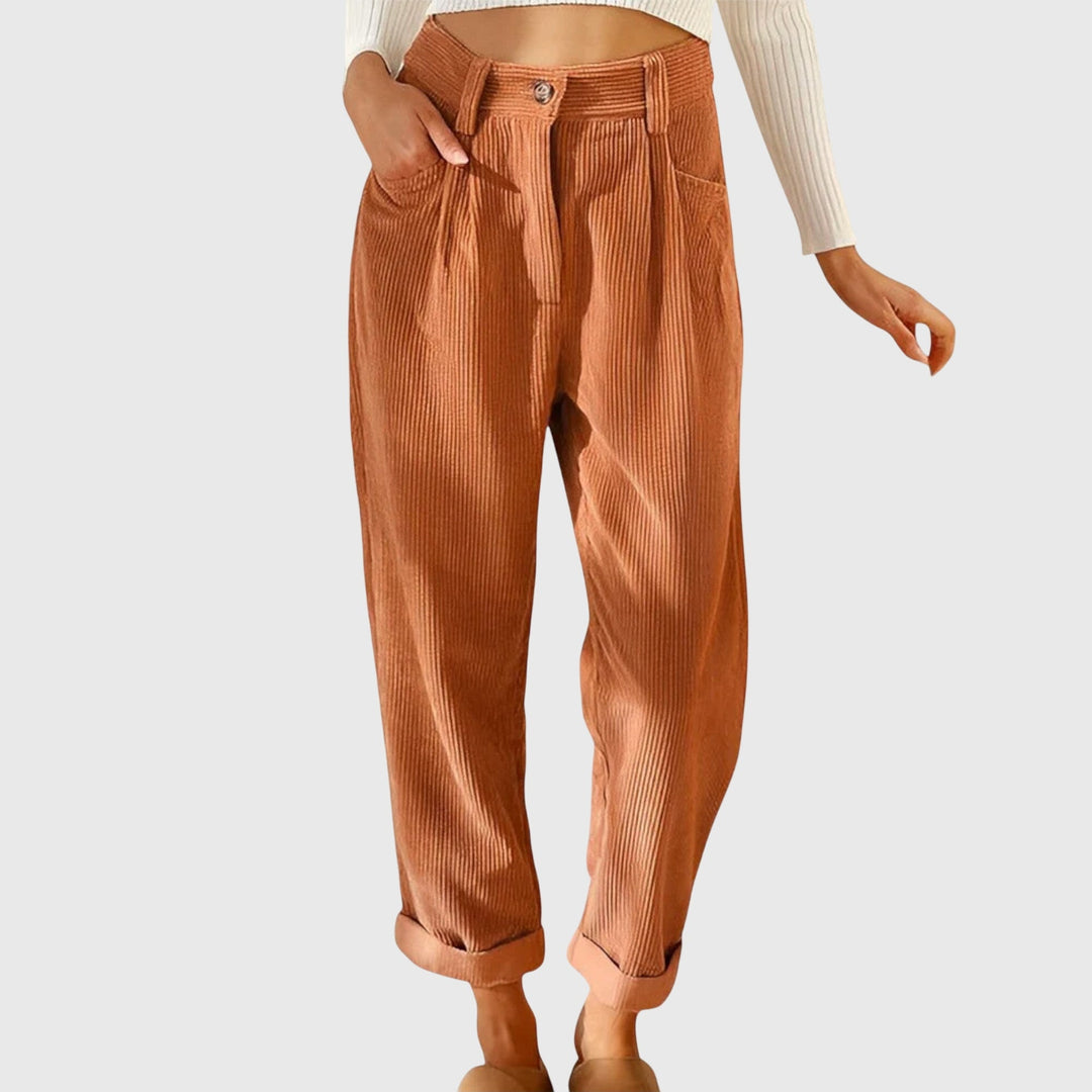 Jana - Pantalon en velours côtelé moderne
